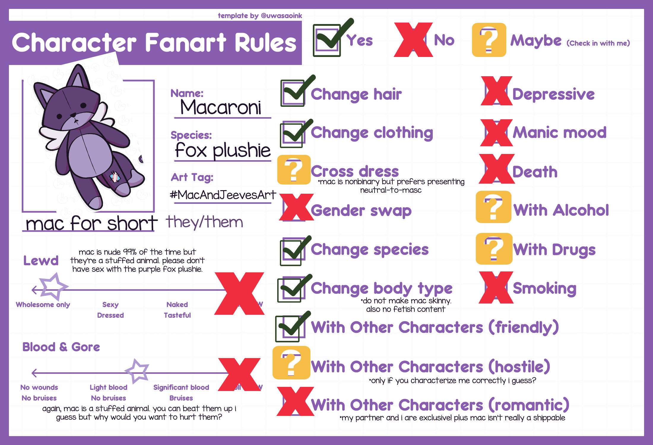 A quick reference for my fanart rules. template by Uwasa